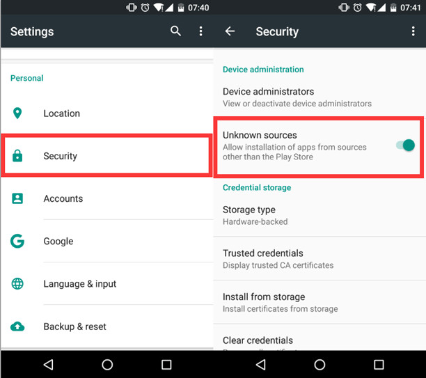 How to install unknown sources APK to Android